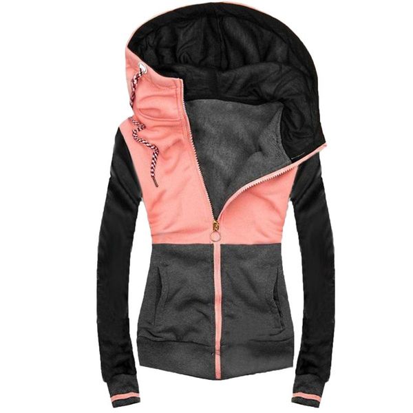 women's sweatshirt with a zipper solid stitching drawstring hooded slim fashion jacket coat outwear clothes sudadera mujer, Black
women's sweatshirt with a zipper solid stitching drawstring hooded slim fashion jacket coat outwear clothes sudadera mujer, Black