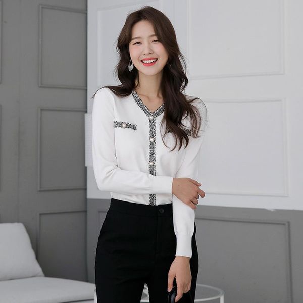 women's sweaters knitted pullover woman fall 2021 women clothing french long sleeve fashion chic v neck pullovers jumpers pull femme, White;black
women's sweaters knitted pullover woman fall 2021 women clothing french long sleeve fashion chic v neck pullovers jumpers pull femme, White;black