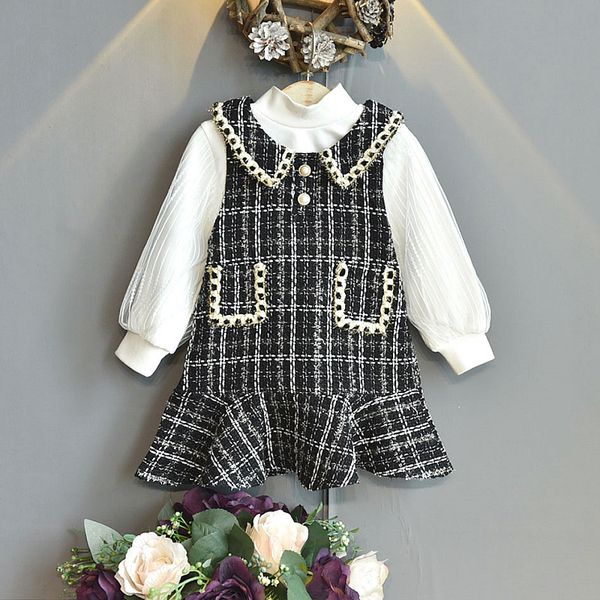 Autumn Girls Outfits Plaid Girls Dress Fashion Long Sleeve Lace Tops Vest Dres 2pcs Cute Kids Costume, Black
Autumn Girls Outfits Plaid Girls Dress Fashion Long Sleeve Lace Tops Vest Dres 2pcs Cute Kids Costume, Black
