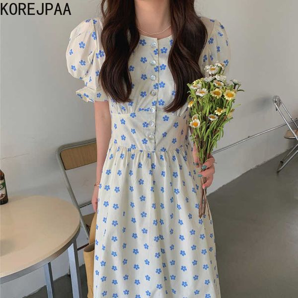 korejpaa women dress summer korean chic sweet print elegant crushed flower o neck slim chic single breasted long dresses 210526, Black;gray
korejpaa women dress summer korean chic sweet print elegant crushed flower o neck slim chic single breasted long dresses 210526, Black;gray