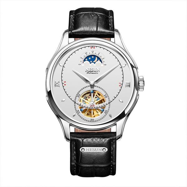 wristwatches nesun luxury brand hollow tourbillon moon phase casual watch fashion business automatic mechanical waterproof men's watche, Slivery;brown
wristwatches nesun luxury brand hollow tourbillon moon phase casual watch fashion business automatic mechanical waterproof men's watche, Slivery;brown
