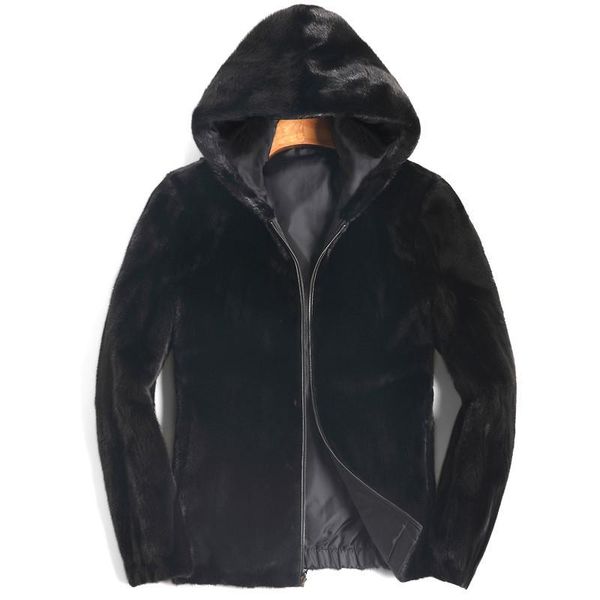 men's leather & faux real fur coat men mink korean two side wear short winter jacket for mens clothing 2021 8102 casaco yy202, Black
men's leather & faux real fur coat men mink korean two side wear short winter jacket for mens clothing 2021 8102 casaco yy202, Black