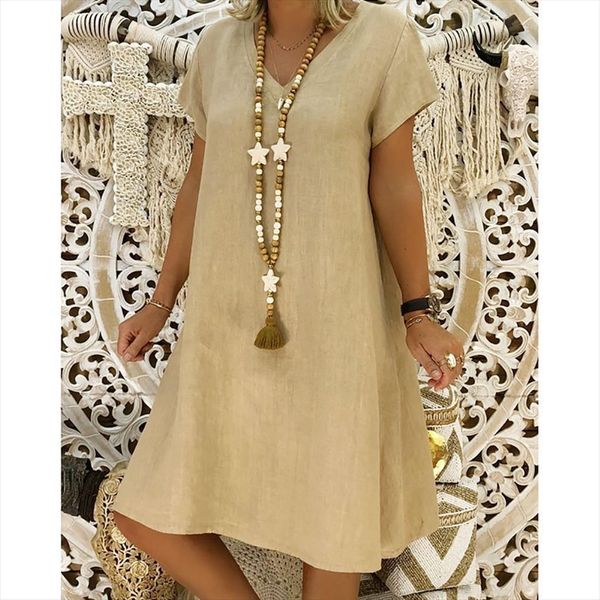 plus size loose summer women dress feminino vestido cotton linen casual beach shirt, Black;gray
plus size loose summer women dress feminino vestido cotton linen casual beach shirt, Black;gray