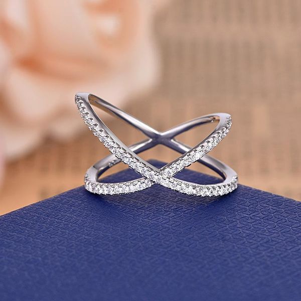 cluster rings simple zircon ring asymmetric x-shaped modern easy match crystal cross bague femme zk30, Golden;silver
cluster rings simple zircon ring asymmetric x-shaped modern easy match crystal cross bague femme zk30, Golden;silver