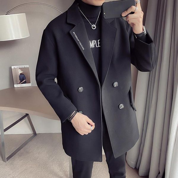 men's trench coats legible winter wool jacket men high-quality coat casual loose long for, Tan;black
men's trench coats legible winter wool jacket men high-quality coat casual loose long for, Tan;black