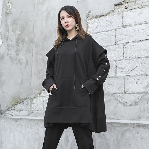 women's hoodies & sweatshirts lanmrem 2021 spring solid color hooded sweatershirt women streetwear loose big size irregular casual tid, Black
women's hoodies & sweatshirts lanmrem 2021 spring solid color hooded sweatershirt women streetwear loose big size irregular casual tid, Black