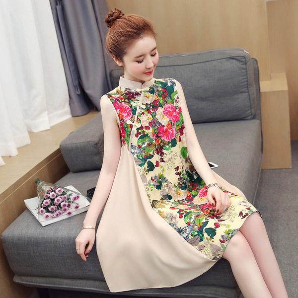 casual dresses plus size cotton and linen stitching chiffon dress improved cheongsam vintage women floral printed party qipao, Black;gray
casual dresses plus size cotton and linen stitching chiffon dress improved cheongsam vintage women floral printed party qipao, Black;gray