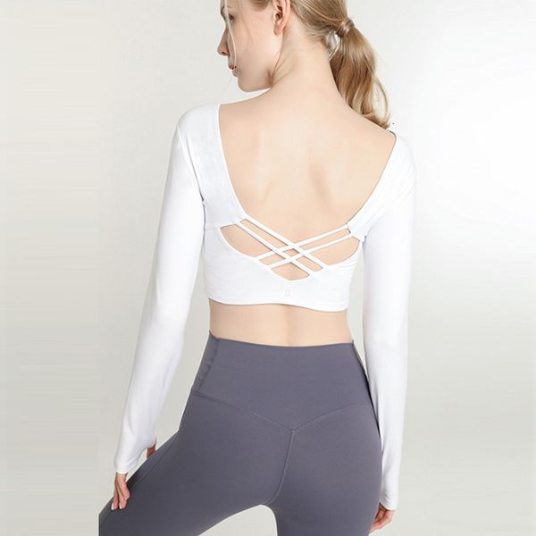 & tees women's t-shirt autumn yoga cloth with breast pad long sleeve short dance fitns lemon, White
& tees women's t-shirt autumn yoga cloth with breast pad long sleeve short dance fitns lemon, White