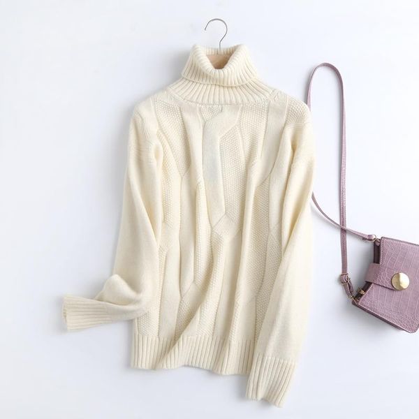 women's sweaters european goods thick pure cashmere sweater female high collar lazy wind loose temperament large size pullove, White;black
women's sweaters european goods thick pure cashmere sweater female high collar lazy wind loose temperament large size pullove, White;black