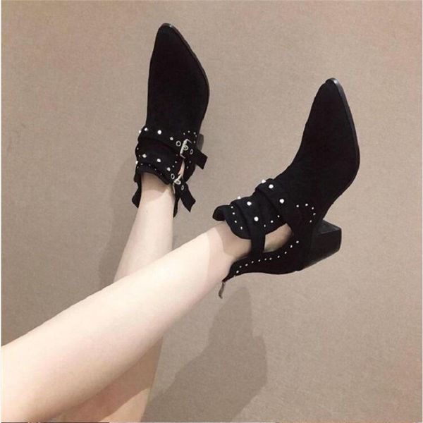 boots women shoes black high heels ankle autumn winter pointed toe rivet ladies booties buckle strap punk
boots women shoes black high heels ankle autumn winter pointed toe rivet ladies booties buckle strap punk