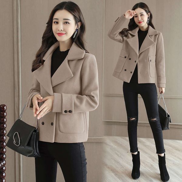 temperament 2020 spring and autumn new women's short windbreaker little girl woollen coat, Tan;black
temperament 2020 spring and autumn new women's short windbreaker little girl woollen coat, Tan;black