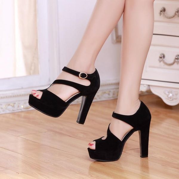 size 31 to 43 women's summer thick heels high heels open toe shoes comfortable women sandals, Black
size 31 to 43 women's summer thick heels high heels open toe shoes comfortable women sandals, Black