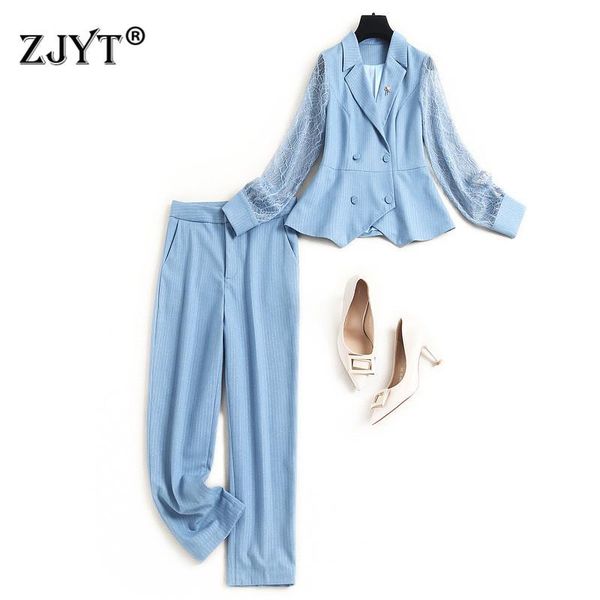 women's two piece pants women fashion designer spring outfits elegant lace patchwork blazer and suits office lady plus size twinset, White
women's two piece pants women fashion designer spring outfits elegant lace patchwork blazer and suits office lady plus size twinset, White