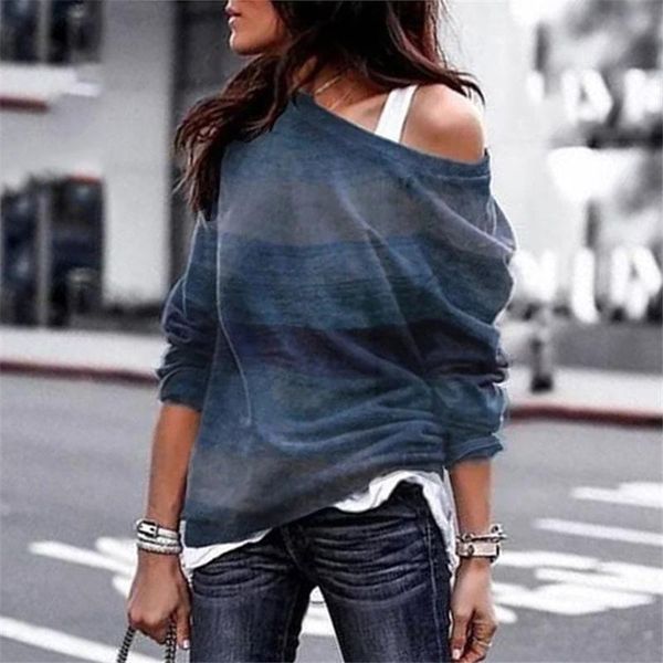 women's sweaters european and american autumn winter fashion wear round collar shoulder long sleeve wide striped sweater, White;black
women's sweaters european and american autumn winter fashion wear round collar shoulder long sleeve wide striped sweater, White;black