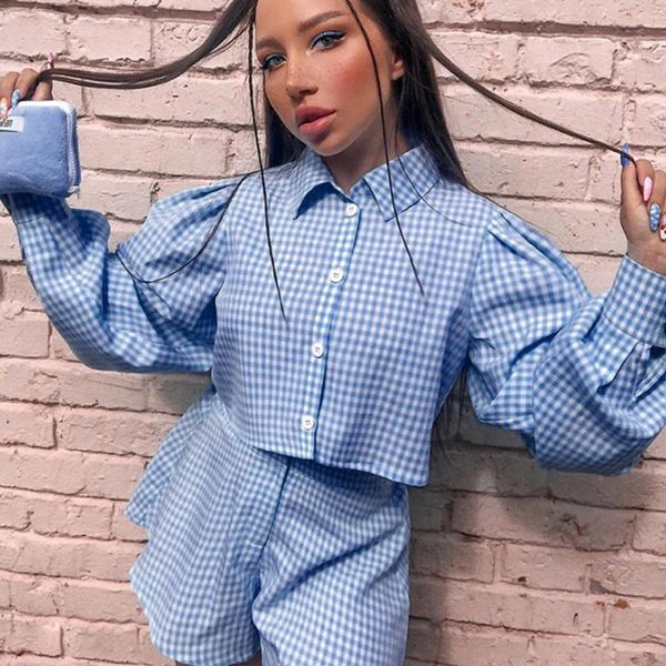 women's tracksuits y2k casual plaid outfits lounge wear women tracksuit shorts set long puff sleeve shirt and mini two piece yuqung, Gray
women's tracksuits y2k casual plaid outfits lounge wear women tracksuit shorts set long puff sleeve shirt and mini two piece yuqung, Gray