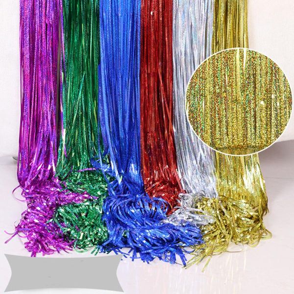 party decoration laser tinsel glitter curtain metallic foil fringe shimmer backdrop wedding wall po booth
party decoration laser tinsel glitter curtain metallic foil fringe shimmer backdrop wedding wall po booth