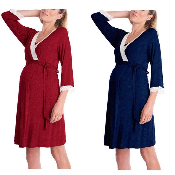 women dress for pregnant women mother lace pregnant long sleeve nursing baby for maternity pajamas dress, White
women dress for pregnant women mother lace pregnant long sleeve nursing baby for maternity pajamas dress, White