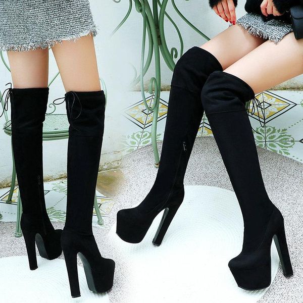 boots winter warm super high heel 17cm women's fashion long tube over the knee female platform square autumn, Black
boots winter warm super high heel 17cm women's fashion long tube over the knee female platform square autumn, Black