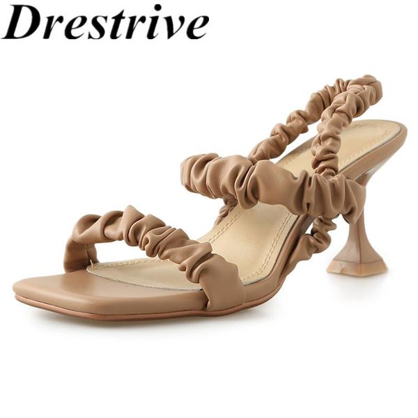 sandals drestrive women square toe pu leather 2021 summer thin high heel shoes pleated elastic beige big size 43, Black
sandals drestrive women square toe pu leather 2021 summer thin high heel shoes pleated elastic beige big size 43, Black
