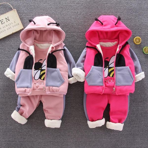 winter girls baby clothing infant children long sleeved suit bee sweater vest pants three piece boys fashion, White
winter girls baby clothing infant children long sleeved suit bee sweater vest pants three piece boys fashion, White