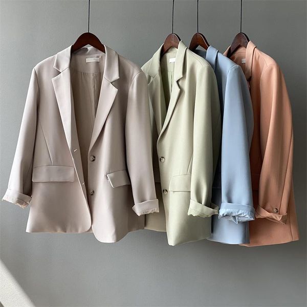 women's suits & blazers 2021 women autumn coat turn down collar blue blazer feminino vintage ladies casaco for clothes k695, White;black
women's suits & blazers 2021 women autumn coat turn down collar blue blazer feminino vintage ladies casaco for clothes k695, White;black