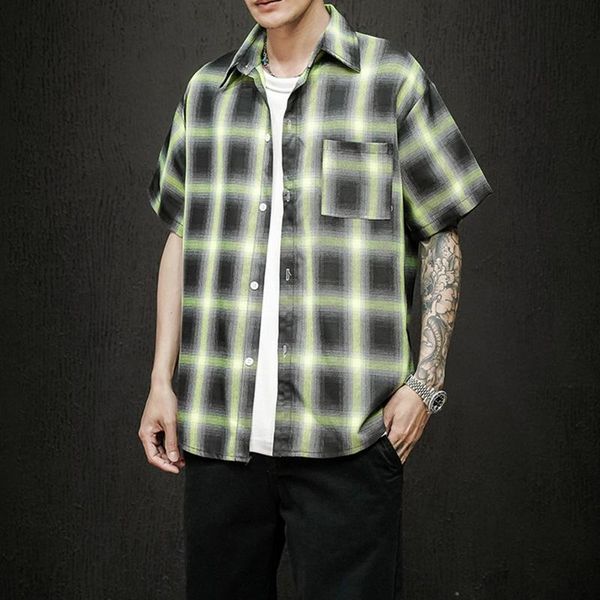 men's casual shirts 2021 summer single breasted lapel harajuku plaid print shirt men fashion loose male streetwear, White;black
men's casual shirts 2021 summer single breasted lapel harajuku plaid print shirt men fashion loose male streetwear, White;black