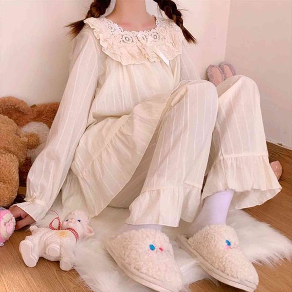 sweet lolita style lace ruffles women sleepwear bow pajamas sets spring autumn cute princess loose 2 piece set home wear, Black;red
sweet lolita style lace ruffles women sleepwear bow pajamas sets spring autumn cute princess loose 2 piece set home wear, Black;red