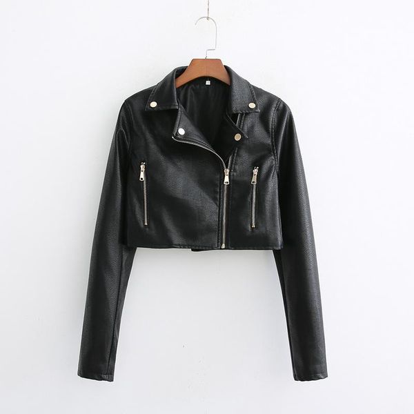 women's leather & faux 2021 women jackets solid pockets turn-down collar long sleeves moto&biker style short coat clothes, Black
women's leather & faux 2021 women jackets solid pockets turn-down collar long sleeves moto&biker style short coat clothes, Black
