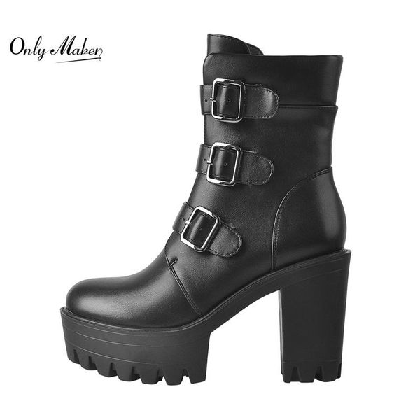 boots onlymaker platform ankle round toe matte black metal buckle punk zipper square chunky high heel booties
boots onlymaker platform ankle round toe matte black metal buckle punk zipper square chunky high heel booties