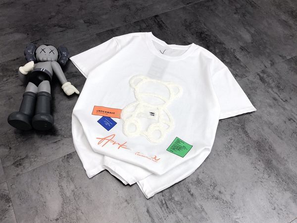 kr + 2021 spring and summer new lovers cartoon three dimensional towel embroidery printing short sleeve pullover crew neck, White
kr + 2021 spring and summer new lovers cartoon three dimensional towel embroidery printing short sleeve pullover crew neck, White