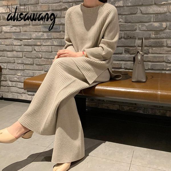 women's tracksuits women elegant knit two piece set spring autumn loose oversize sweater and straight pants outfits woman pullover suit, Gray
women's tracksuits women elegant knit two piece set spring autumn loose oversize sweater and straight pants outfits woman pullover suit, Gray