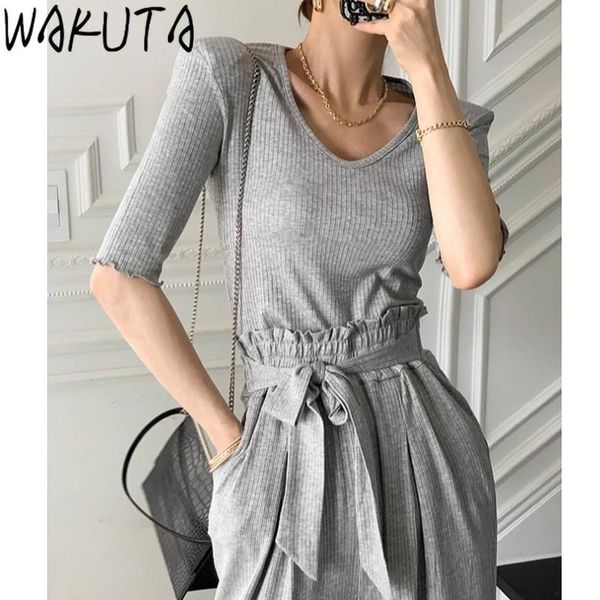 women's two piece pants wakuta ins 2021 fashion female slim 2 set women v neck high waist bandage wide leg outfits korean, White
women's two piece pants wakuta ins 2021 fashion female slim 2 set women v neck high waist bandage wide leg outfits korean, White