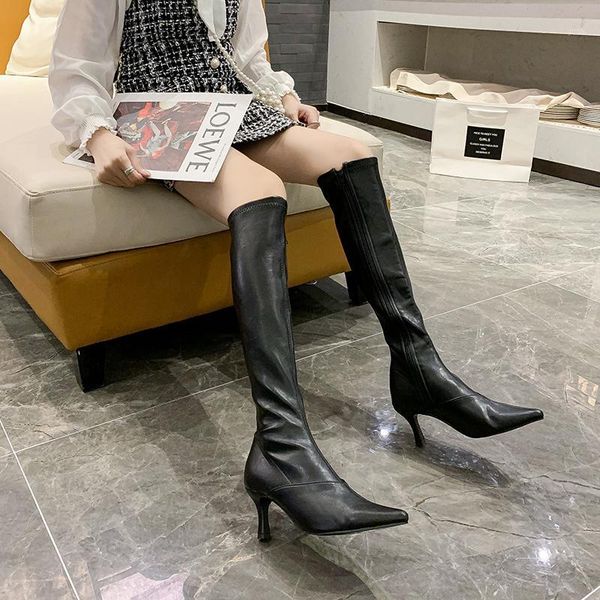 boots pointed stiletto elastic thin high heels women 2021 long knight but knee1, Black
boots pointed stiletto elastic thin high heels women 2021 long knight but knee1, Black