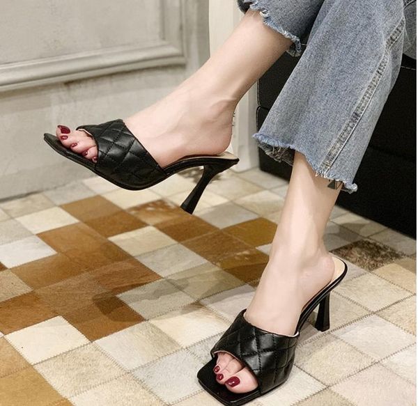 slippers 2021 pu diamond square head peep toe high heel summer fashion slip on thin heels slides women mules party, Black
slippers 2021 pu diamond square head peep toe high heel summer fashion slip on thin heels slides women mules party, Black