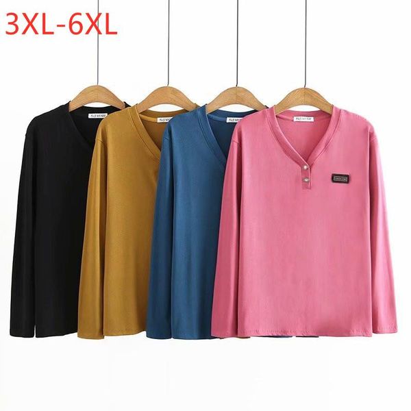 plus size t-shirt ladies autumn winter basic for women large pullover long sleeve slim elastic v-neck 3xl 4xl 5xl 6xl, Black
plus size t-shirt ladies autumn winter basic for women large pullover long sleeve slim elastic v-neck 3xl 4xl 5xl 6xl, Black