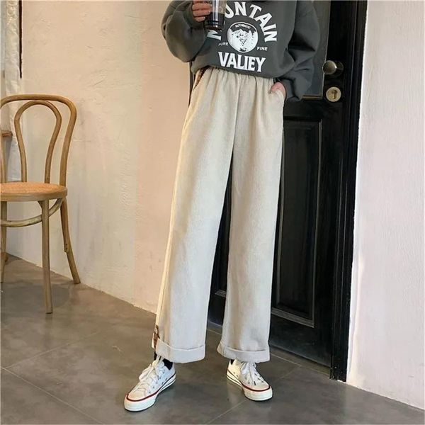 women's pants & capris high waist casual corduroy straight women street style plus velvet thicken trousers korean harajuku baggy warm p, Black;white
women's pants & capris high waist casual corduroy straight women street style plus velvet thicken trousers korean harajuku baggy warm p, Black;white