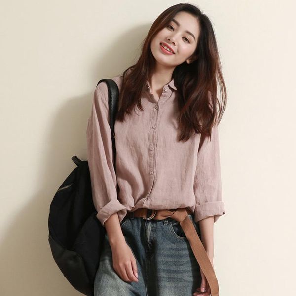 women's jackets store spring gjcp cotton korean shirt leisure literature long sleeve linen, Black;brown
women's jackets store spring gjcp cotton korean shirt leisure literature long sleeve linen, Black;brown