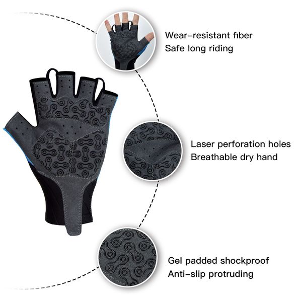 darevie cycling gloves pro light soft breathable cool dry half finger cycling glove anti slip shockproof bike gloves mtb roadg, Blue;gray
darevie cycling gloves pro light soft breathable cool dry half finger cycling glove anti slip shockproof bike gloves mtb roadg, Blue;gray