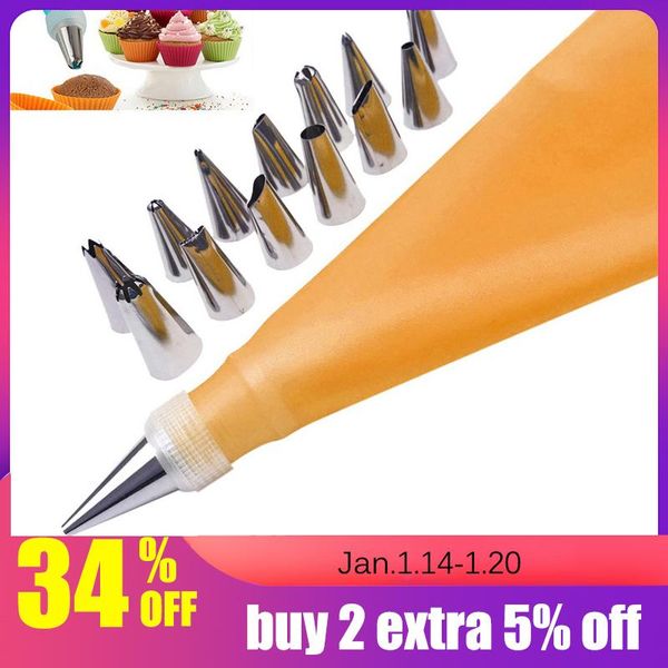 baking & pastry tools 16pc/set diy kitchen cake decorating tool silicone icing piping cream bag stainless steel nozzle converter
baking & pastry tools 16pc/set diy kitchen cake decorating tool silicone icing piping cream bag stainless steel nozzle converter