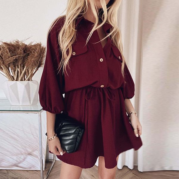 new spring casual shirt women three quater sleeve summer vestidos button green female a line office elastic waist 2021 asxe, Black;gray
new spring casual shirt women three quater sleeve summer vestidos button green female a line office elastic waist 2021 asxe, Black;gray
