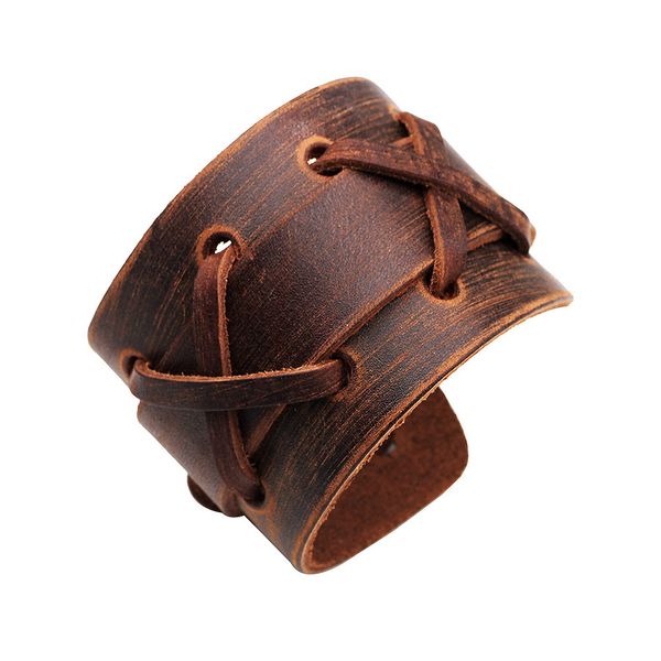 kino jewelry popular punk cowhide bracelet woven wide leather bracelet, Golden;silver
kino jewelry popular punk cowhide bracelet woven wide leather bracelet, Golden;silver