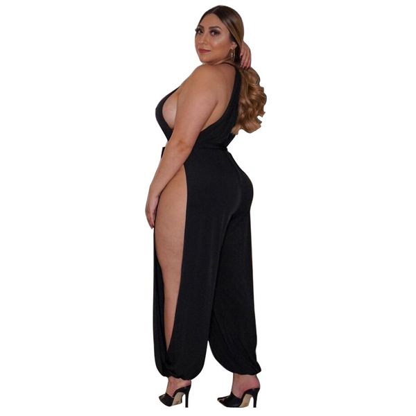 romper for women plus size women nightclub jumpsuits fall charming o-neck sleeveless lace-up high split loose romper, White
romper for women plus size women nightclub jumpsuits fall charming o-neck sleeveless lace-up high split loose romper, White