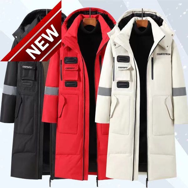 new men white duck down jacket winter thick warm solid color long loose parkas male casual hooded windproof quality puffer coats, Black
new men white duck down jacket winter thick warm solid color long loose parkas male casual hooded windproof quality puffer coats, Black