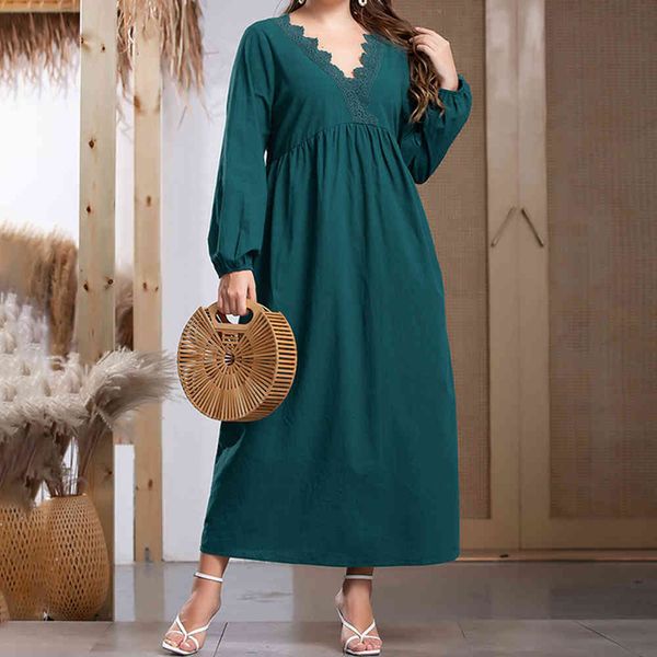 plus size dresses dress autumn of the vintage solid color long casual sleeve maxi girly stylish with v-neckline green g26k, Black
plus size dresses dress autumn of the vintage solid color long casual sleeve maxi girly stylish with v-neckline green g26k, Black
