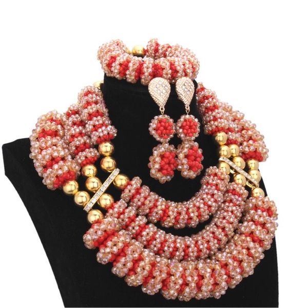 earrings & necklace luxury african dubai jewelry sets gold red crystal bridal jewellery 3 layers handmade balls nigeria women set 202, Silver
earrings & necklace luxury african dubai jewelry sets gold red crystal bridal jewellery 3 layers handmade balls nigeria women set 202, Silver