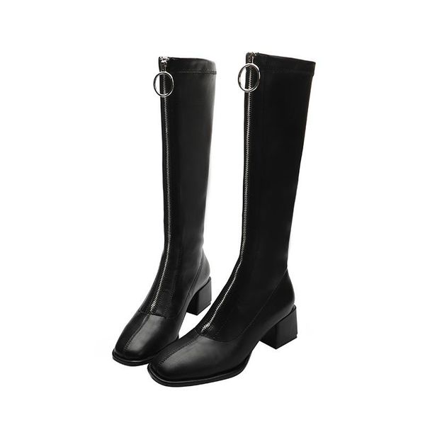 boots knee-length women high heel ladies front zipper straight female long leather thin hy502, Black
boots knee-length women high heel ladies front zipper straight female long leather thin hy502, Black