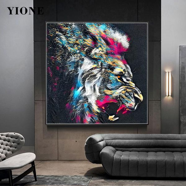 paintings roar lion colorful graffiti oil painting abstract poster wild animal head art prints wall picture for living room office decor
paintings roar lion colorful graffiti oil painting abstract poster wild animal head art prints wall picture for living room office decor