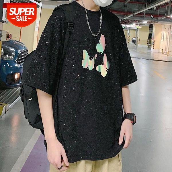 t-shirt men summer hong kong trendy men's wardrobe trend loose short-sleeved tide brand reflective design wild half-sleeved #8d5d, White;black
t-shirt men summer hong kong trendy men's wardrobe trend loose short-sleeved tide brand reflective design wild half-sleeved #8d5d, White;black
