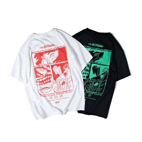 mansclot 2021 summer new fashion color matching cartoon character print loose round neck pullover short sleeve men, White;black
mansclot 2021 summer new fashion color matching cartoon character print loose round neck pullover short sleeve men, White;black