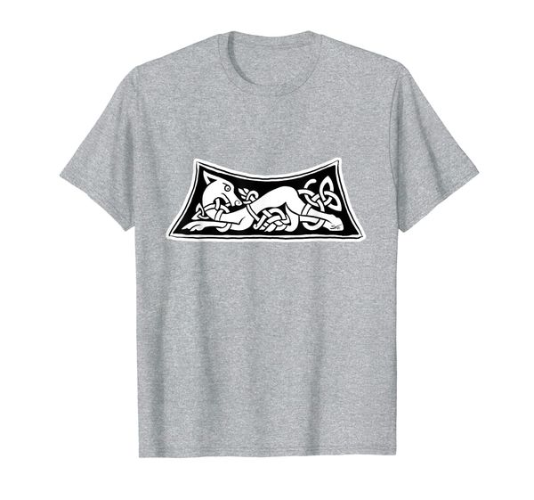 celtic art - celtic dog - book of kells t-shirt, White;black